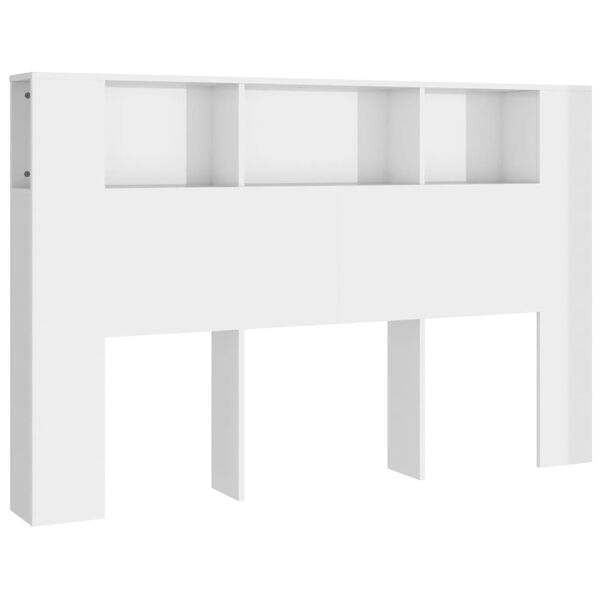 vidaXL Headboard Cabinet High Gloss White 160x18.5x104.5 cm