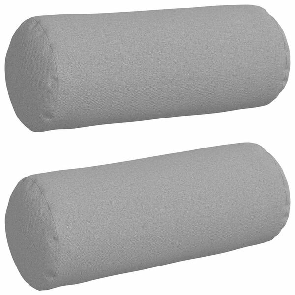 vidaXL Bolster Pillows 2 pcs Cloud Grey &Oslash; 15 x 40 cm Fabric