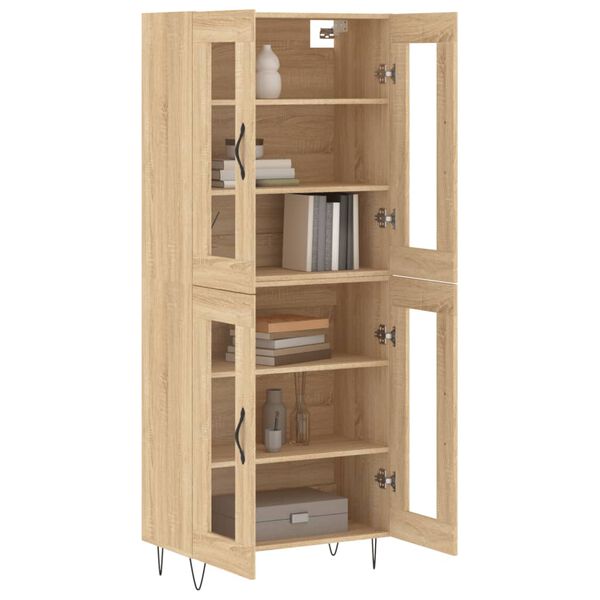 vidaXL Highboard Sonoma Oak 69.5x34x180 cm Engineered Wood