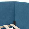 vidaXL Corner Bed Frame with Headboard Blue 90 cm x 200 cm Fabric