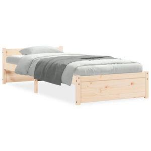 vidaXL Bed Frame without Mattress Solid Wood 75x190 cm Small Single