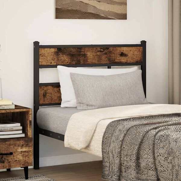 vidaXL Replace Headboard Smoked Oak 100 cm Iron and Engineered Wood