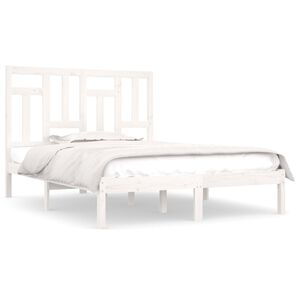 vidaXL Bed Frame without Mattress White 120x190 cm Small Double Solid Wood