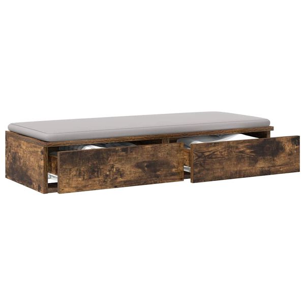 vidaXL Bed Drawers Smoked Oak 90 x 36.5 x 16.5 cm Engineered Wood