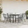 vidaXL 5 Piece Garden Dining Set Black Poly Rattan Glass