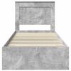 vidaXL Bed Frame Concrete Grey and Silver 75 x 190 cm Engineered Wood