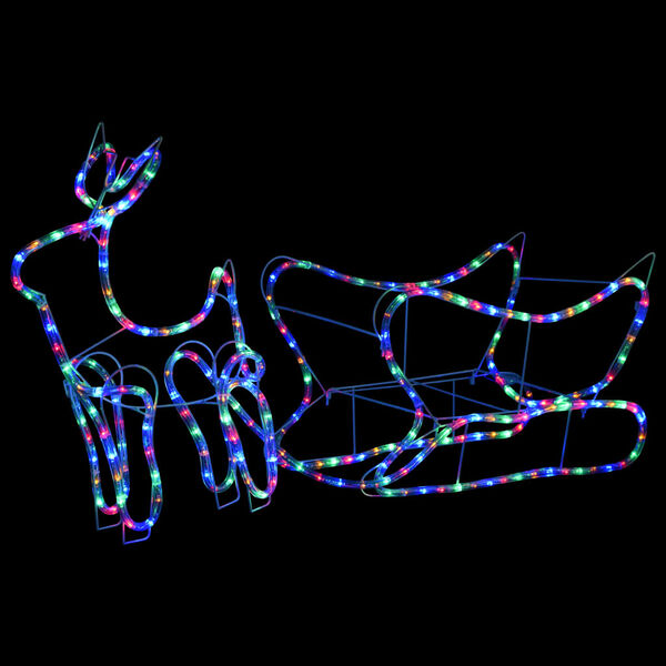 vidaXL Reindeer and Sleigh Christmas Decoration Outdoor 252 LEDs