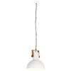 vidaXL Industrial Hanging Lamp 25 W White Round Mango Wood 42 cm E27