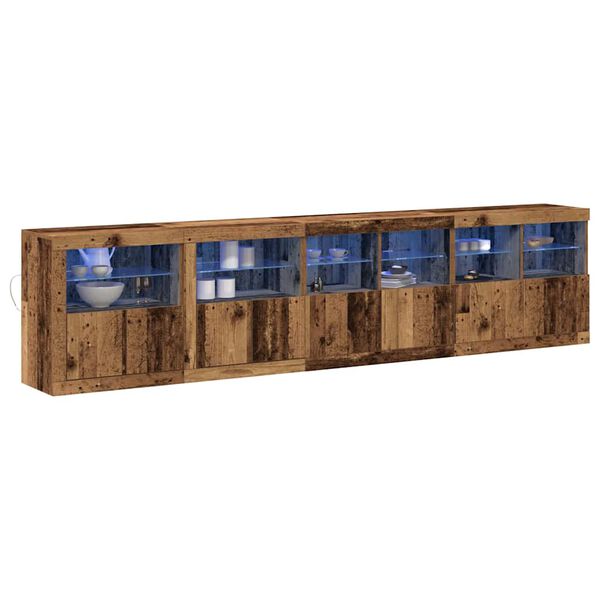 vidaXL LED Sideboard Old Wood 283 x 37 x 67 cm Engineered Wood