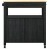 vidaXL Kitchen Trolley Plain Black 88.5 x 40 x 48 cm