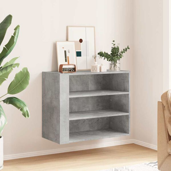 vidaXL Wall Cabinet Concrete Grey 75x35x60 cm Engineered Wood