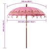 vidaXL Balinese Parasol Pink 215 x 215 x 260 cm Cotton and Wood