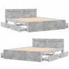 vidaXL Bed Frame with Headboard without Mattress Concrete Grey 160x200 cm