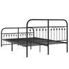 vidaXL Metal Bed Frame without Mattress with Footboard Black 140x200cm