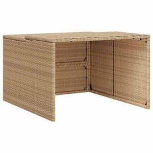 vidaXL Robot Mower Garage Beige 86x90x52/57 cm Poly Rattan