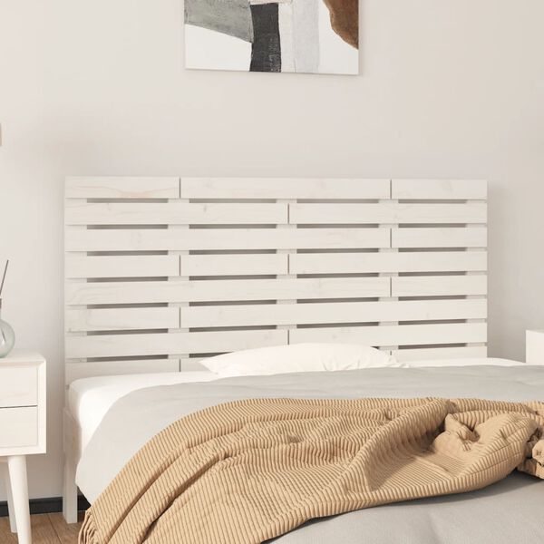 vidaXL Wall Headboard White 141x3x63 cm Solid Wood Pine