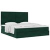 vidaXL Ottoman Bed with Mattresses Dark Green 180x200cm Velvet