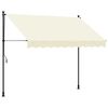 vidaXL Retractable Awning Cream 300x150 cm Fabric and Steel