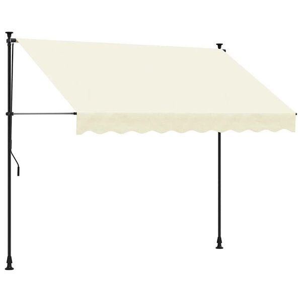 vidaXL Retractable Awning Cream 300x150 cm Fabric and Steel
