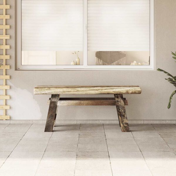 vidaXL Bench Mixed Recycled Wood and Solid Teak 100x28x43 cm