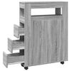 vidaXL Narrow Bathroom Cabinet with Wheels Grey Sonoma Engineered Wood