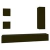 vidaXL 5 Piece TV Cabinet Set Black Engineered Wood
