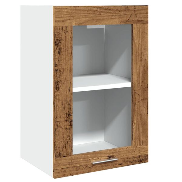 vidaXL Hanging Glass Cabinet Lyon Old Wood 40x31x60 cm Engineered Wood