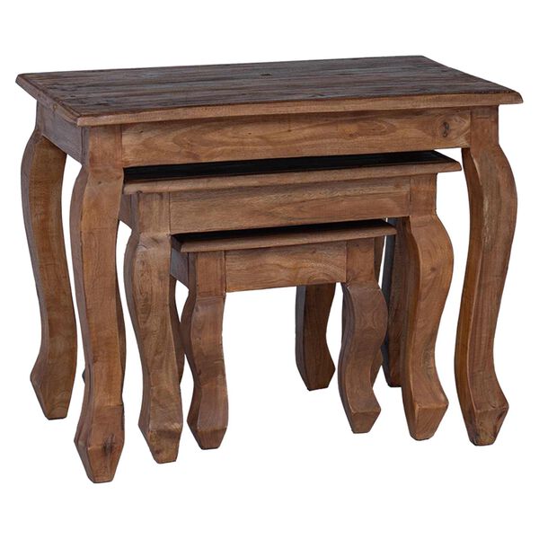 vidaXL Nesting Table 3 pcs Brown Solid Mahogany wood