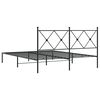 vidaXL Metal Bed Frame without Mattress with Headboard Black 150x200cm