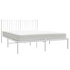 vidaXL Metal Bed Frame without Mattress with Headboard White 160x200cm