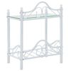 vidaXL Bedside Table Steel and Tempered Glass 45x30.5x60 cm White
