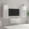 vidaXL 4 Piece TV Wall Cabinets with LED Lights White