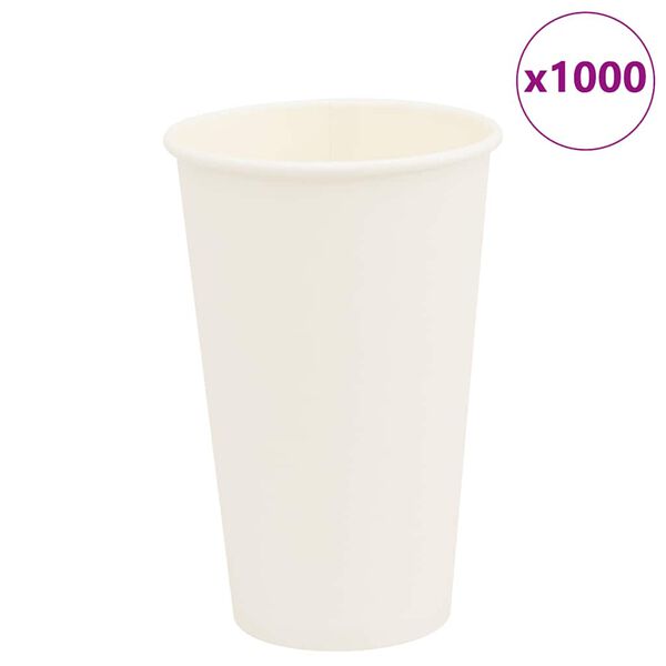 vidaXL Paper Coffee Cups 1000 pcs 16oz 400ml White