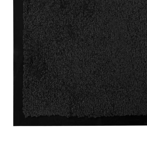 vidaXL Door Mat Black 120 x 80 x 1.2 cm Teddy Fabric