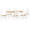 vidaXL 7 Piece Dining Set PANAMA White Solid Wood Pine