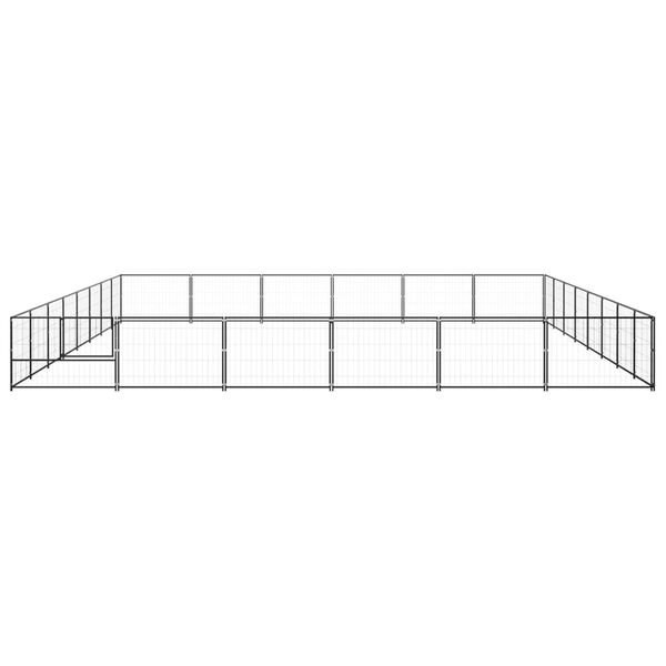 vidaXL Dog Kennel Black 48 m&sup2; Steel