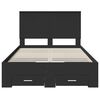 vidaXL Bed Frame with Headboard Black 135 x 190 cm Engineered Wood