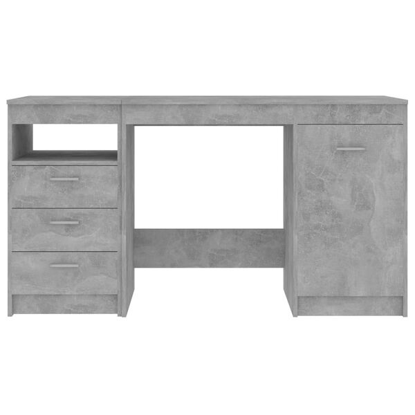 vidaXL Desk Concrete Grey 140x50x76 cm Engineered Wood