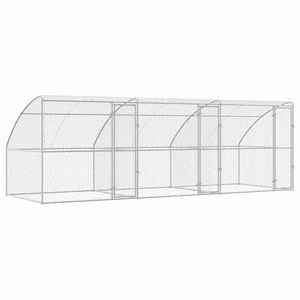 vidaXL Dog Kennel 3 pcs Silver 6 x 2 x 2 m Galvanised steel