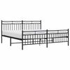 vidaXL Metal Bed Frame without Mattress with Footboard Black 183x213cm