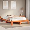 vidaXL Bed Frame without Mattress Wax Brown 140x190 cm Solid Wood Pine