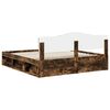 vidaXL Bed Frame Smoked Oak 200 x 200 cm Solid Pine Wood