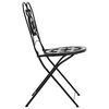 vidaXL Bistro Chairs Foldable 2 pcs Black and White Ceramic