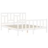 vidaXL Bed Frame without Mattress White King Size Solid Wood Pine