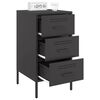 vidaXL Bedside Cabinet Black 36x39x68 cm Steel