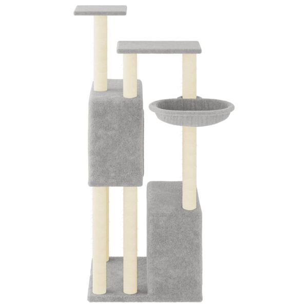 vidaXL Cat Tree with Sisal Scratching Posts Light Grey 122 cm