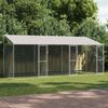vidaXL Dog Cage with Roof Silver 600 x 200 x 258 cm Steel and PE