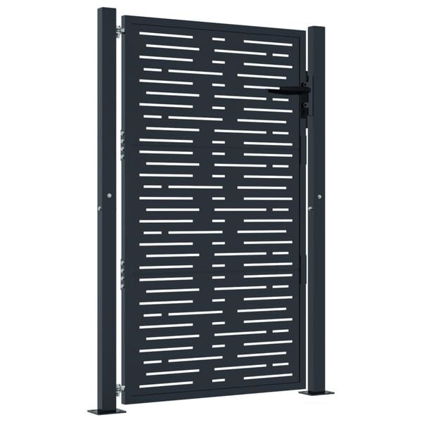 vidaXL Garden Gate Anthracite 100x125 cm Steel Square Design