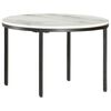 vidaXL Coffee Table White and Black Ø65 cm Real Solid Marble