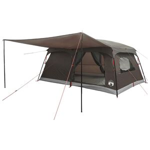 vidaXL Family Tent 14-Person Brown Grey Polyester and Steel